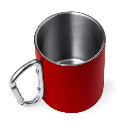 Taza doble pared acero reciclado con asa mosquetón ref 20456 - 02