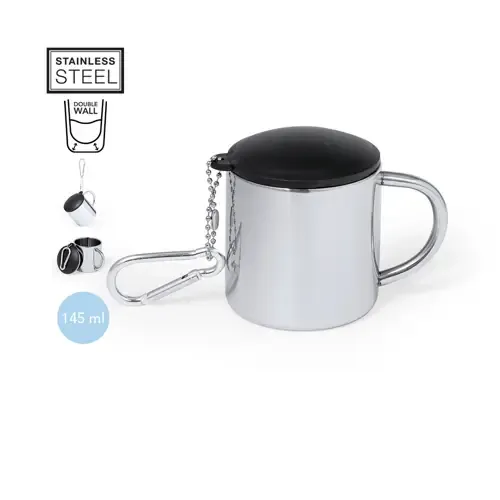Taza doble pared acero inox con tapadera sellada ref 20457 - 00