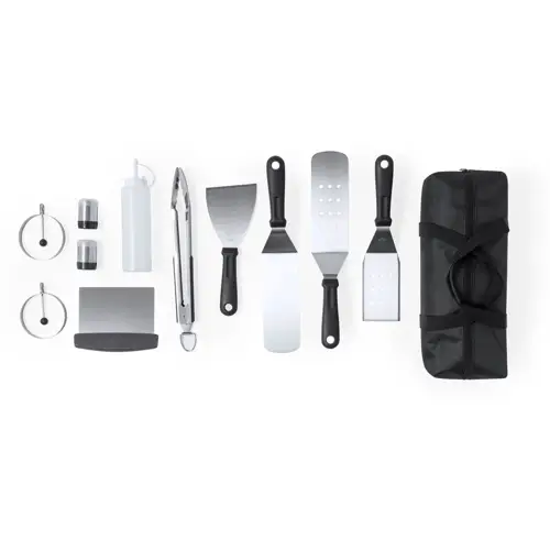 Set de barbacoa con 11 accesorios en práctico macuto ref 20470