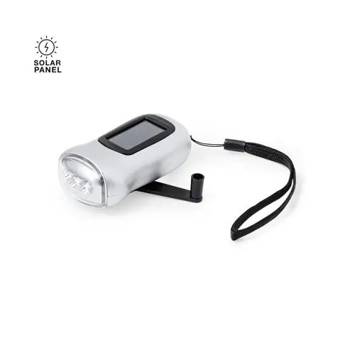 Linterna solar de mano con carga manual y solar ref 20490