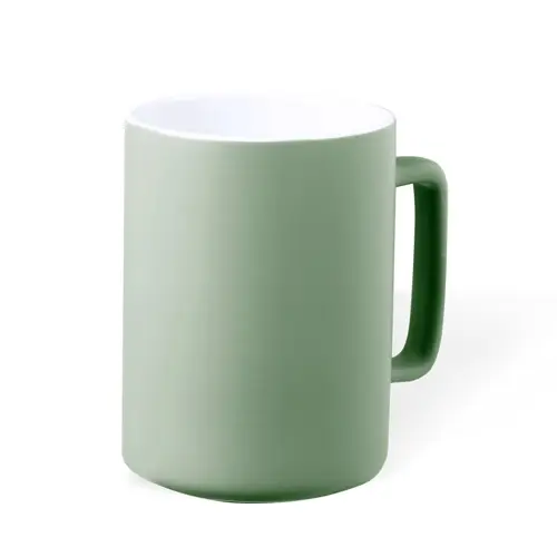 Taza de cerámica con asa cuadrada y diseño colorido ref 20518