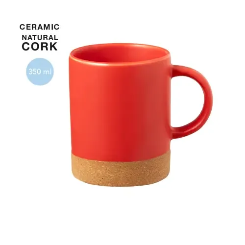 Taza de cerámica con diseño en corcho ecológico ref 20520 - 00