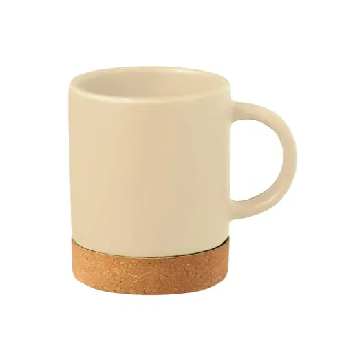 Taza de cerámica con diseño en corcho ecológico ref 20520 - Natural