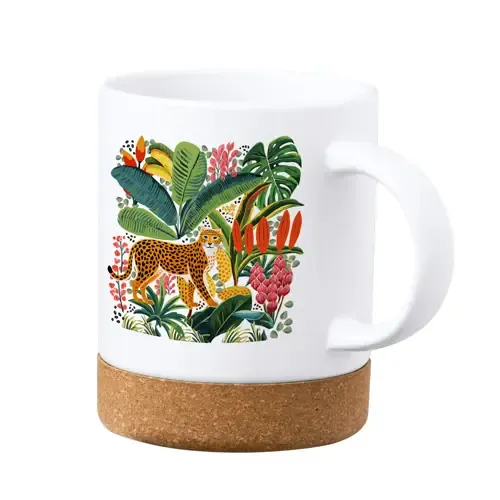 Taza de cerámica y corcho para sublimación ref 20522 - 01