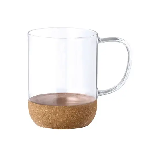 Taza de cristal de borosilicato con diseño ecológico ref 20524 - Transparente