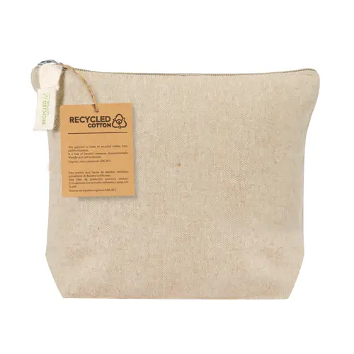 Estuche de algodón reciclado con cierre de cremallera ref 20529