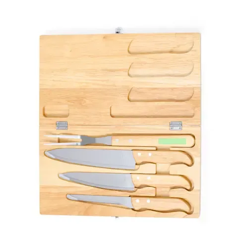 Set de cuchillos de madera y acero inox en estuche ref 20593