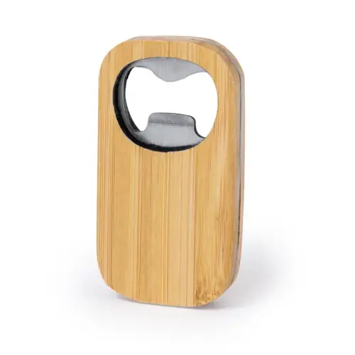 Abridor de botellas magnético de bambú ref 20594