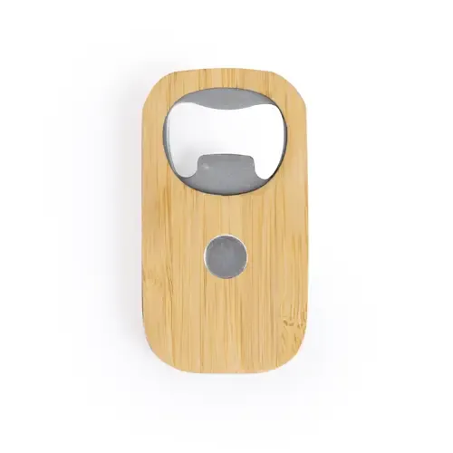 Abridor de botellas magnético de bambú ref 20594