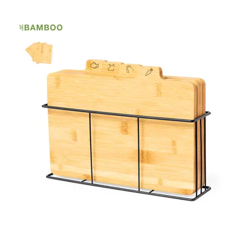 Conjunto de tablas de corte en bambú con dibujos ref 20596