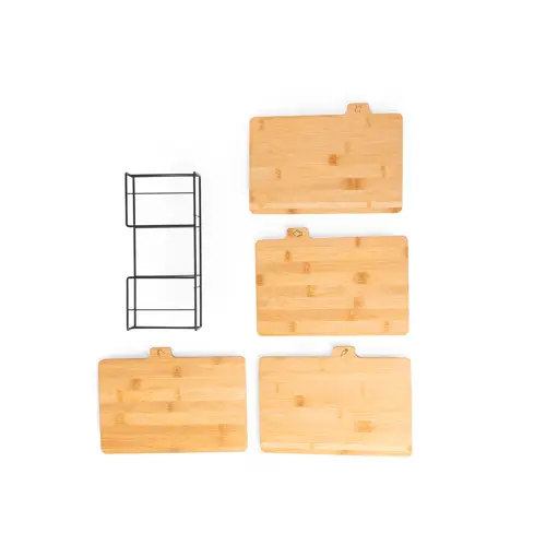 Conjunto de tablas de corte en bambú con dibujos ref 20596