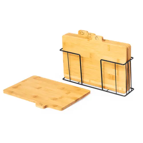 Conjunto de tablas de corte en bambú con dibujos ref 20596