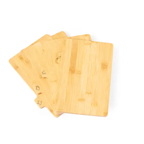 Conjunto de tablas de corte en bambú con dibujos ref 20596