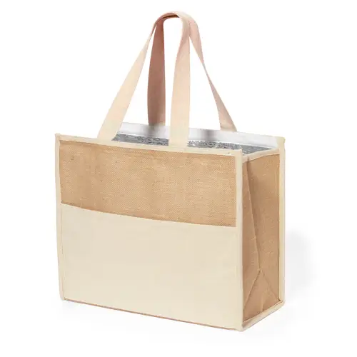 Bolsa nevera isotérmica de algodón y yute ref 20624