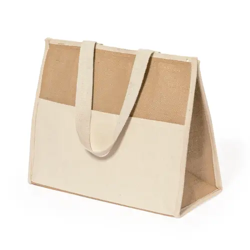 Bolsa nevera isotérmica de algodón y yute ref 20624