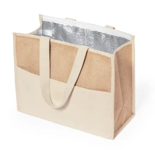 Bolsa nevera isotérmica de algodón y yute ref 20624