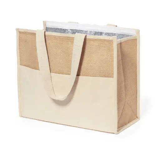Bolsa nevera isotérmica de algodón y yute ref 20624