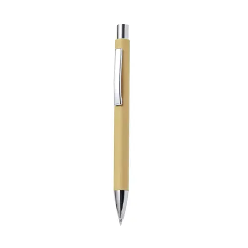 Bolígrafo ecológico de mecanismo pulsador en papel reciclado ref 20647 - Natural