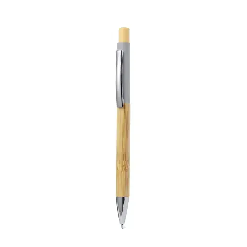 Bolígrafo de bambú ecológico con cuerpo de aluminio ref 20648 - Gris