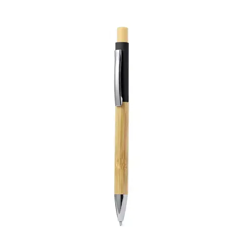 Bolígrafo de bambú ecológico con cuerpo de aluminio ref 20648 - Negro