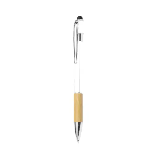 Bolígrafo puntero de bambú y aluminio ecológico ref 20655 - Blanco