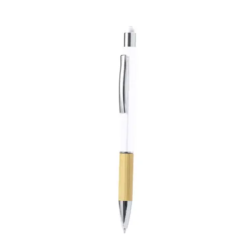 Bolígrafo puntero de bambú y aluminio ecológico ref 20656 - Blanco