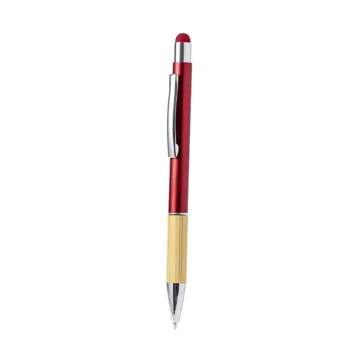 Bolígrafo puntero de bambú y aluminio ecológico ref 20656 - Rojo
