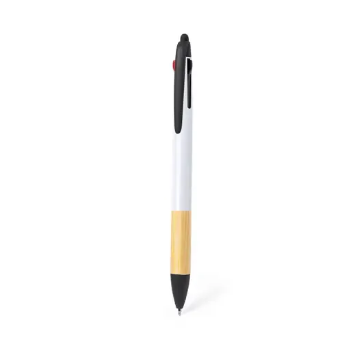 Bolígrafo Puntero de Bambú con Tinta en 3 Colores ref 20676 - Blanco