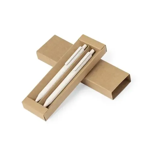 Set de bolígrafo y portaminas de caña de trigo ref 20683 - 01