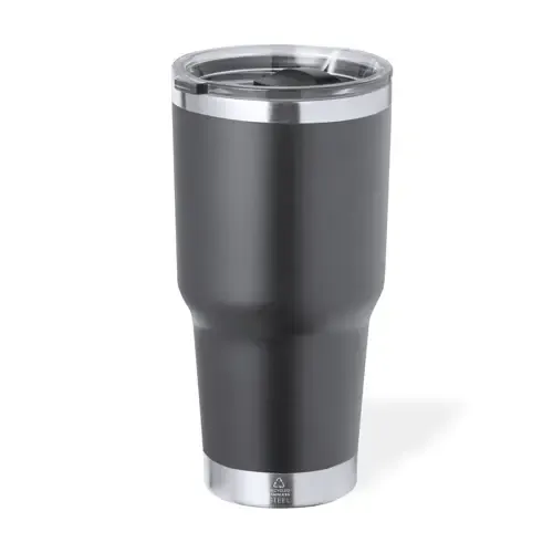 Vaso térmico de acero inox reciclado con dosificador ref 20704 - Gris