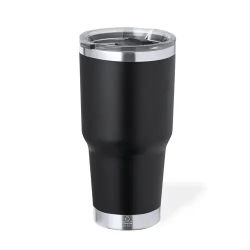 Vaso térmico de acero inox reciclado con dosificador ref 20704 - Negro