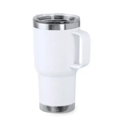 Taza térmica de acero reciclado con tapa a presión ref 20705 - 01