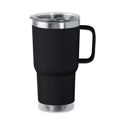 Taza térmica de acero reciclado con tapa a presión ref 20705 - Negro
