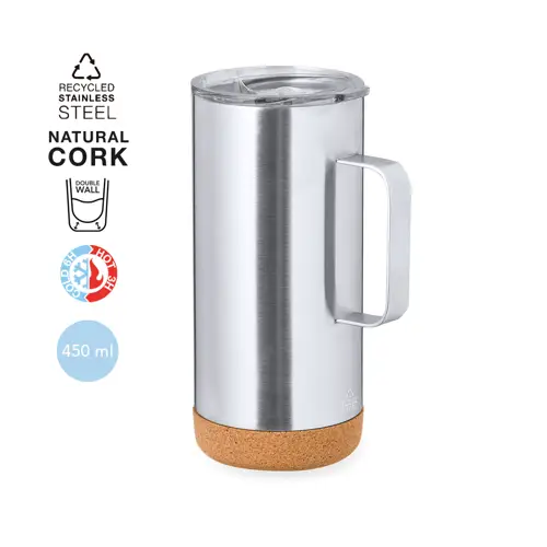 Taza térmica de acero reciclado con dosificador ref 20707