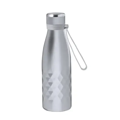 Bidón térmico de acero inox con asa de silicona ref 20712 - Plateado