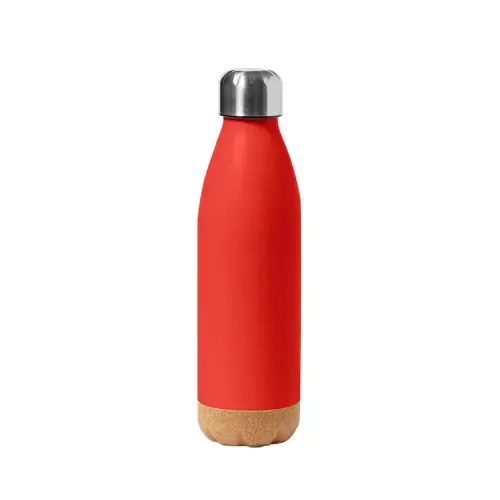 Bidón de 650 ml libre de BPA con tapón de acero inox ref 20728 - Rojo