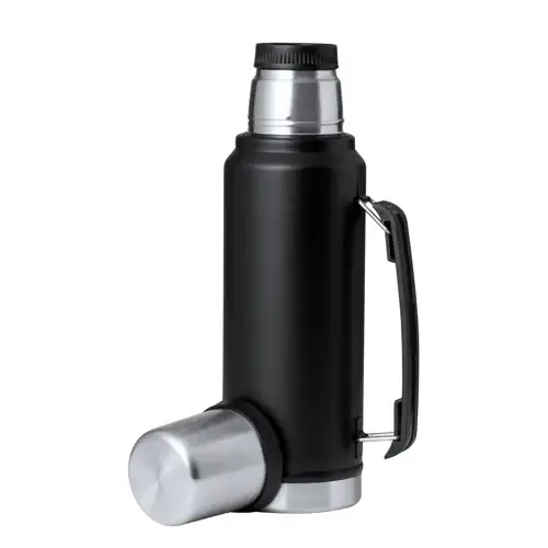 Termo de acero inox 1L con tapón vaso y asa ref 20730