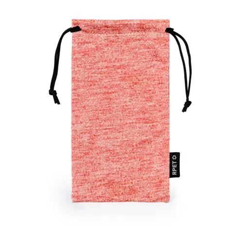 Funda para gafas microfibra RPET con cordones autocierre ref 20761 - Rojo