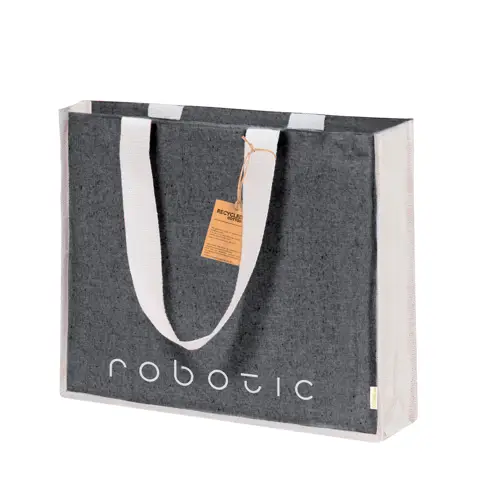 Bolsa de algodón reciclado y yute con asas largas ref 20774