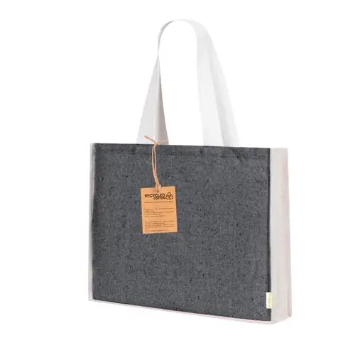 Bolsa de algodón reciclado y yute con asas largas ref 20774