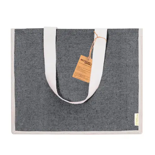 Bolsa de algodón reciclado y yute con asas largas ref 20774