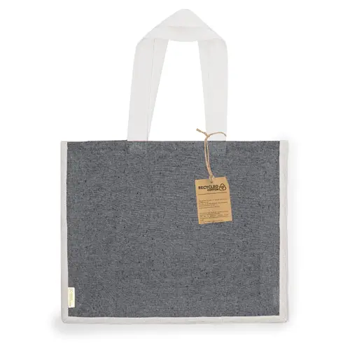 Bolsa de algodón reciclado y yute con asas largas ref 20774