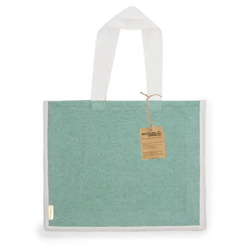 Bolsa de algodón reciclado y yute con asas largas ref 20774