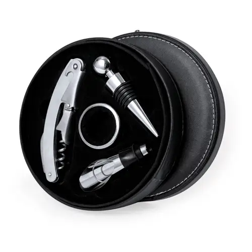 Set de vinos elegante con accesorios de acero inox ref 20787