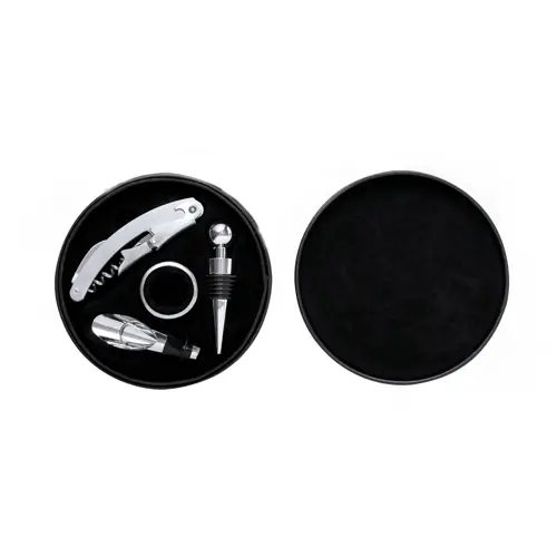Set de vinos elegante con accesorios de acero inox ref 20787