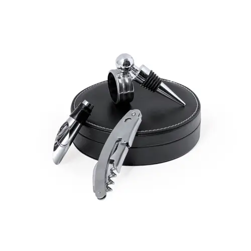 Set de vinos elegante con accesorios de acero inox ref 20787