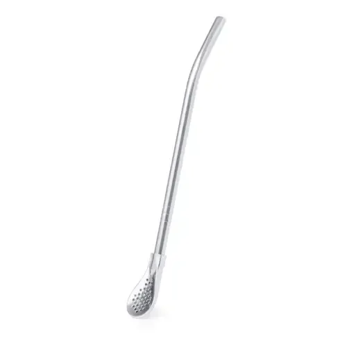 Agitador con pajita de acero inox y cucharilla filtro ref 20798 - 01