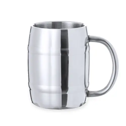 Jarra de acero inox con diseño barril para cerveceros ref 20808