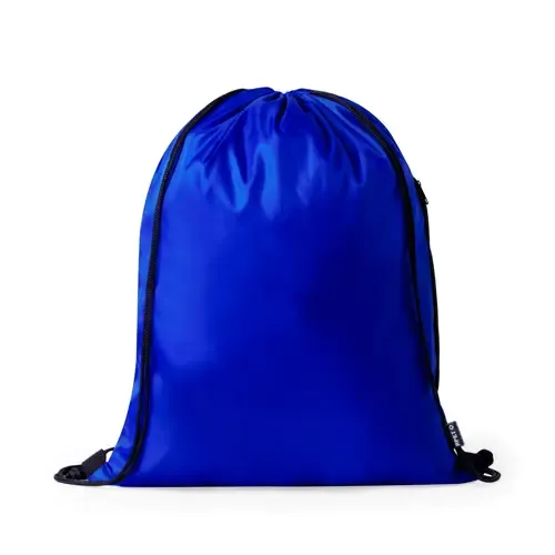 Mochila de cuerdas RPET con bolsillo lateral con cremallera ref 20904 - Azul