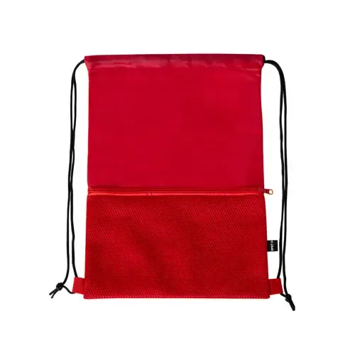 Mochila de cuerdas RPET con bolsillo frontal ref 20906 - Rojo